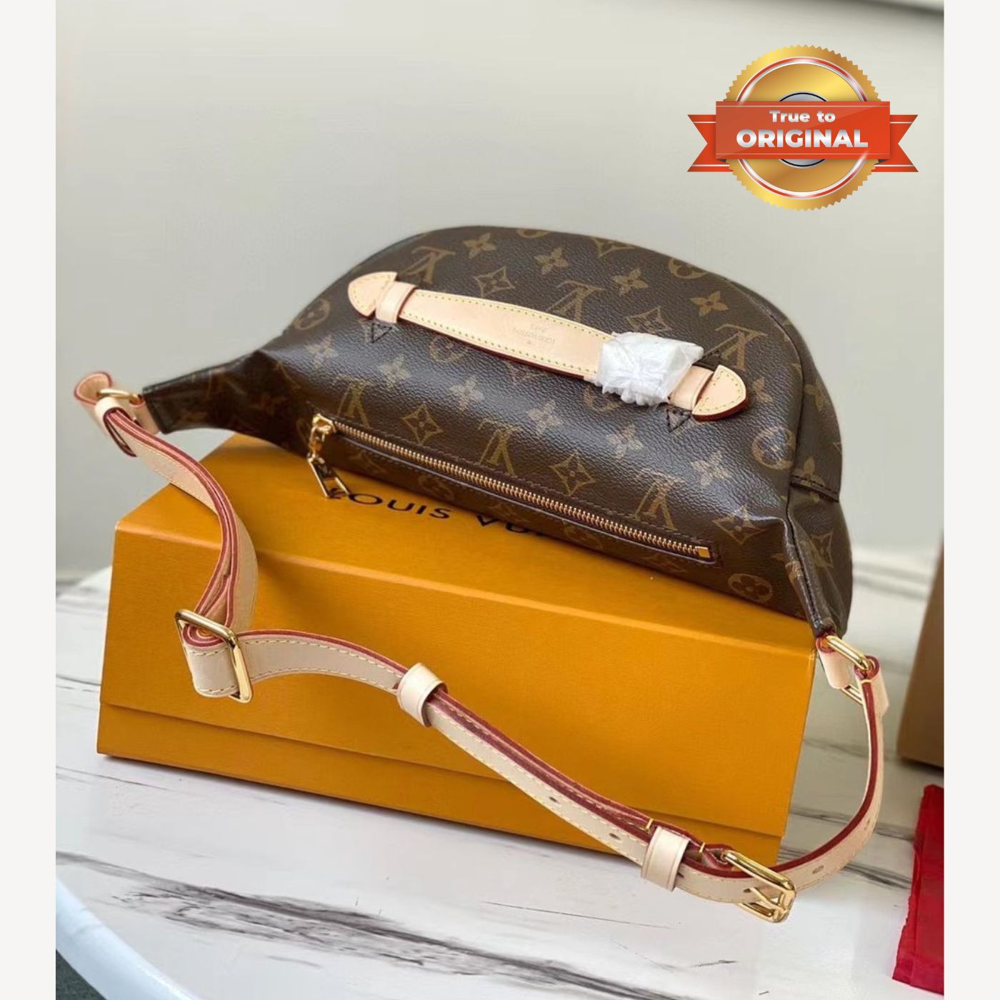 [True-to-ORIGINAL] Louis Vuitton Bumbag Monogram Canvas Brown For Women 14.5in/37cm